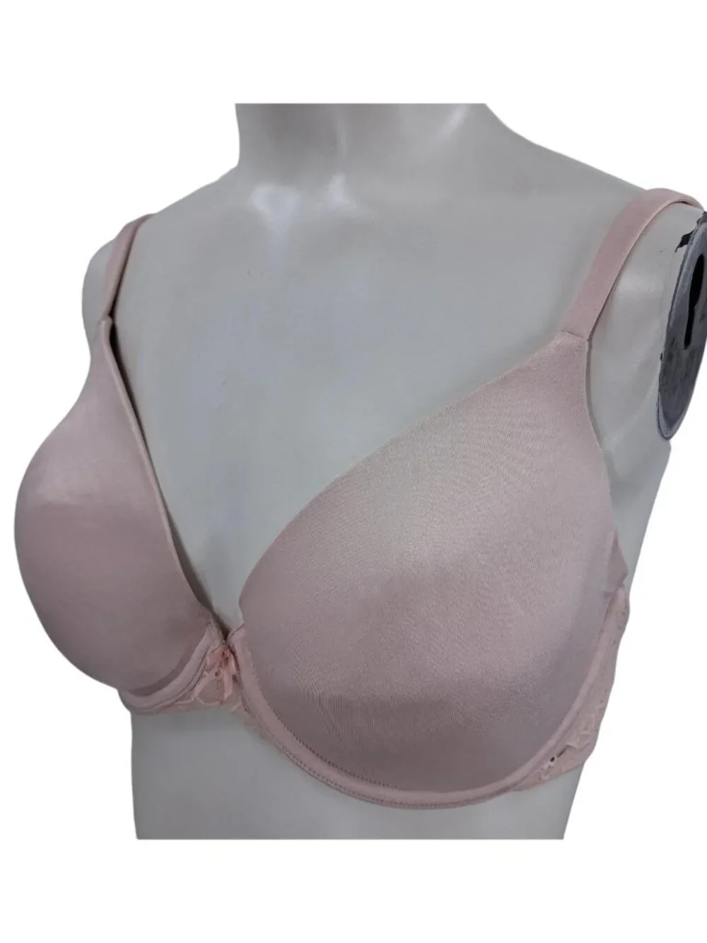 Victorias Secret Angels Full Coverage Underwire Bra Size 34DD Pale Pink Lace